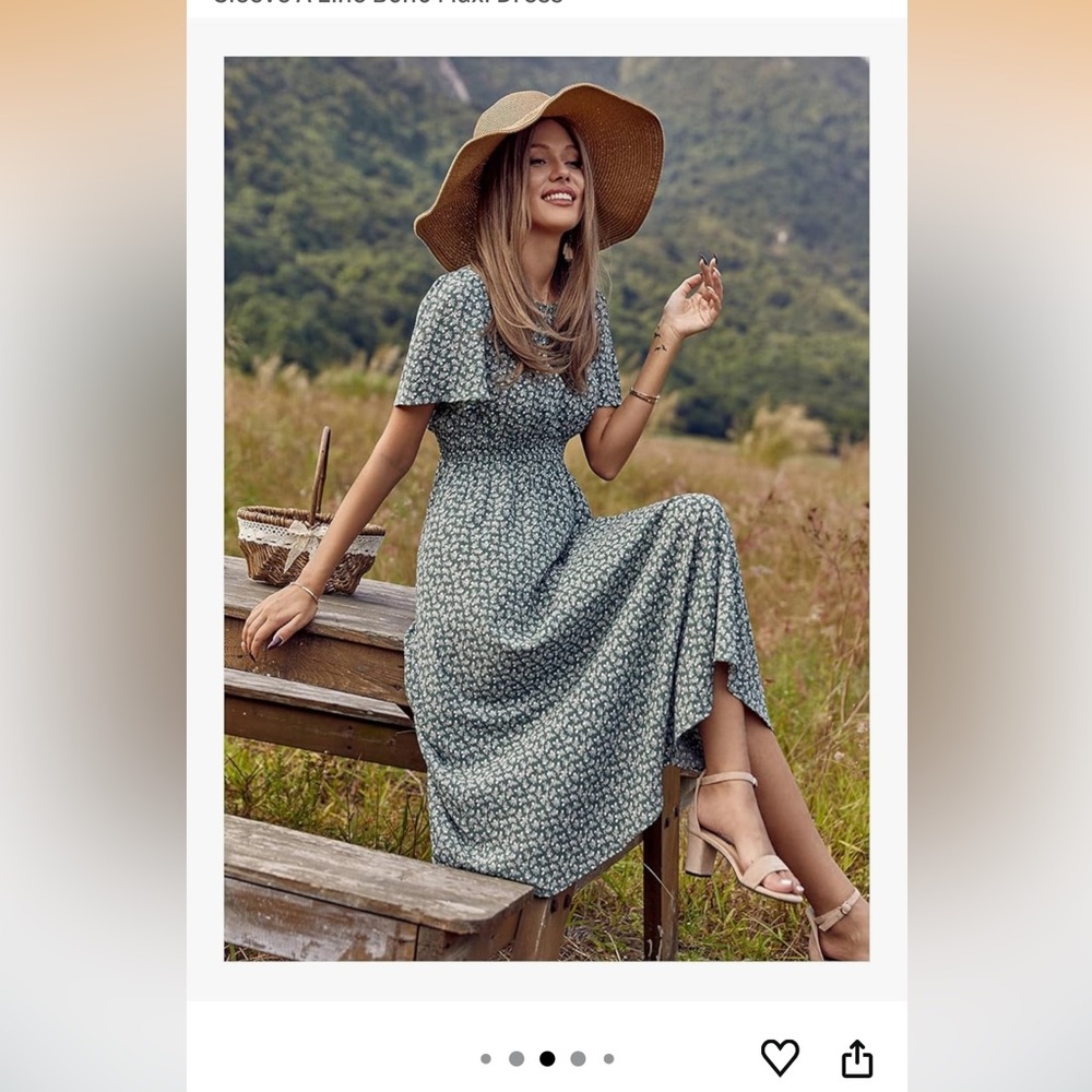 Floral Green Midi Dress